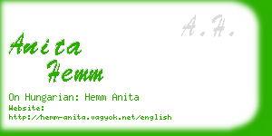 anita hemm business card